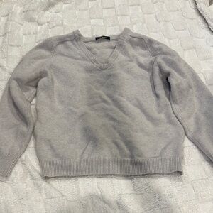 Brandy Melville Light Gray V-Neck Sweater